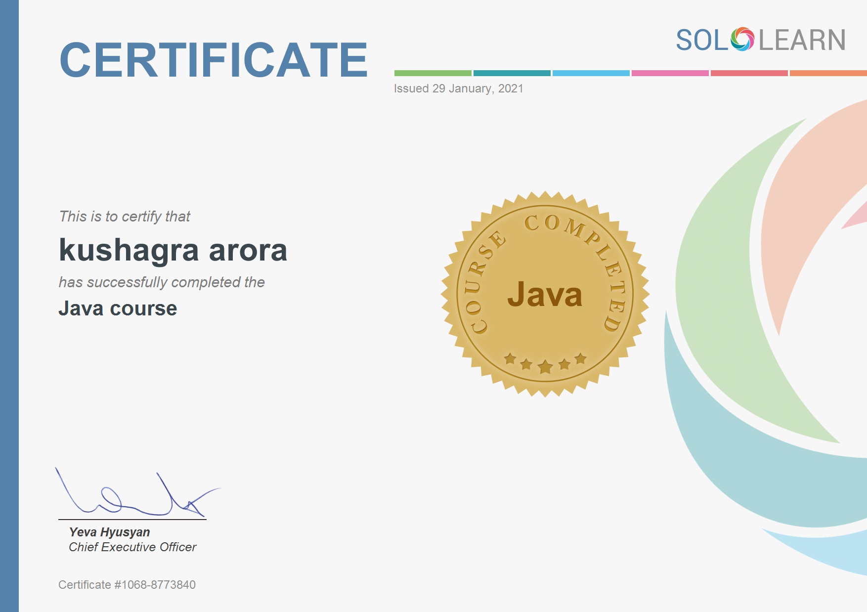 certificate-sololearn
